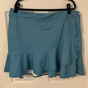 Blue Patterned Skort Golf Plus Size Skirt